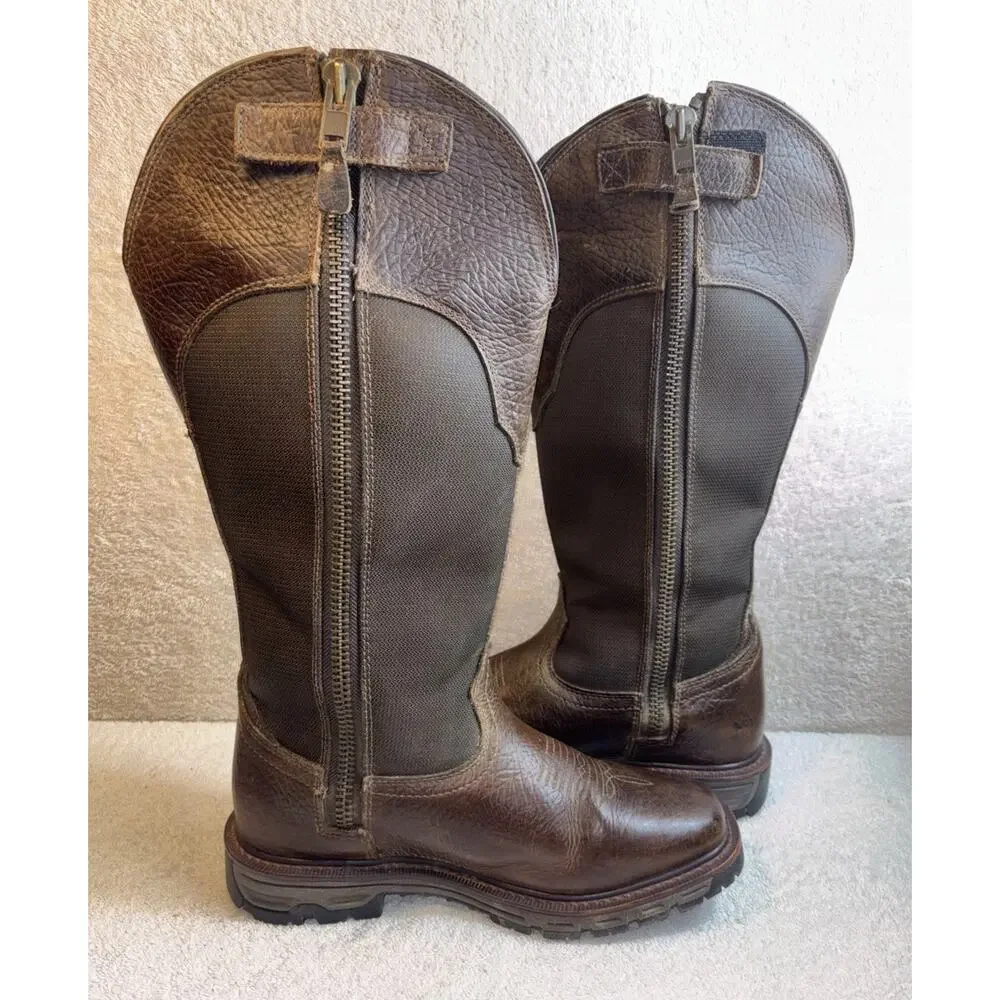 Women Size 9 B Ariat Quickdraw Snake Boots Brown Leather Cowboy Western